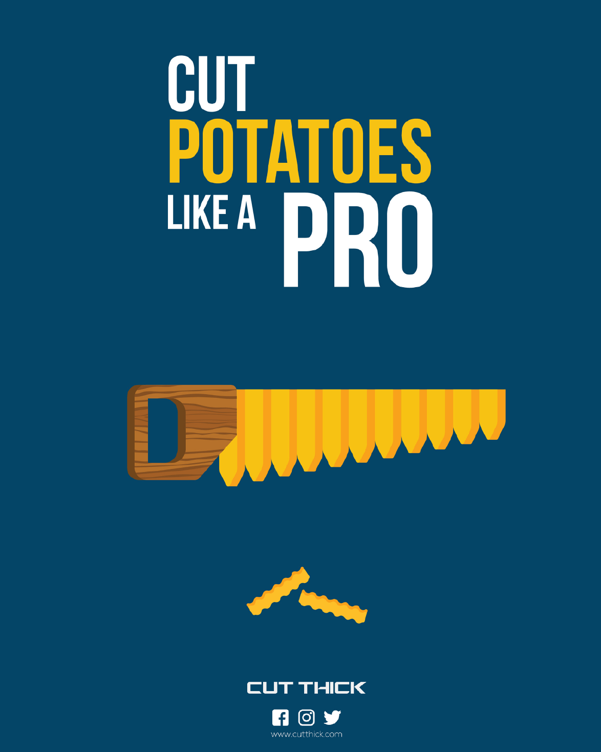 poster about cut potatoes like a pro